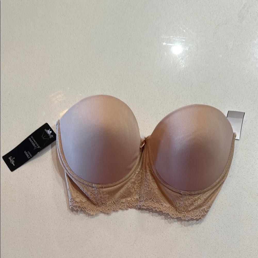 NWT Va Bien Lace Strapless Bra in Nude Size 34 E - Picture 2 of 11
